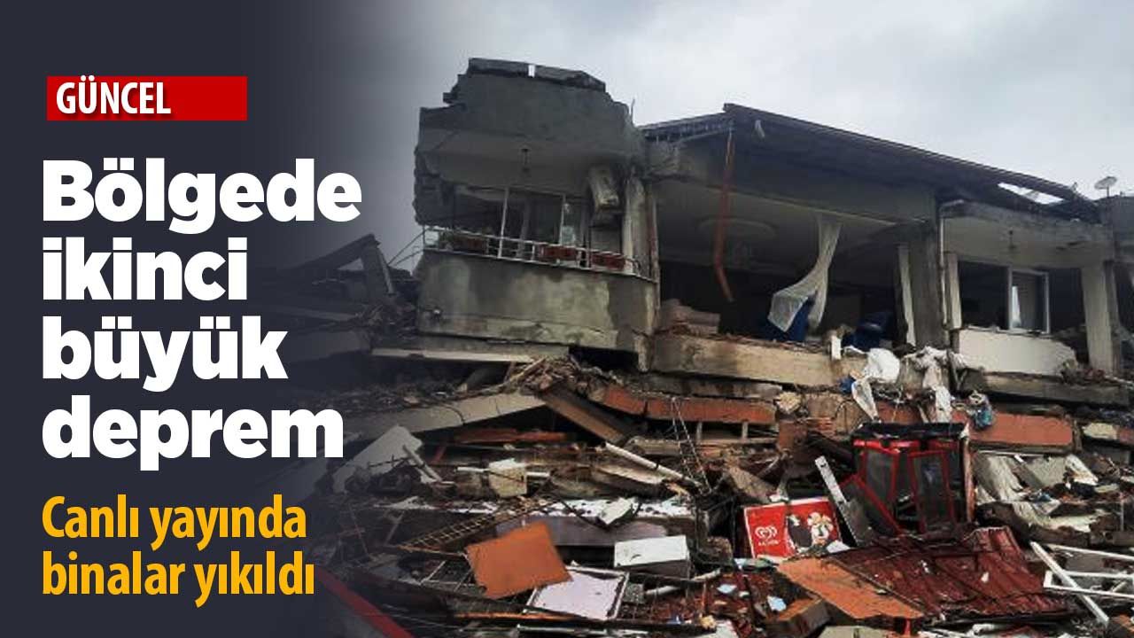 Kahramanmaraş'ta 7,6 büyüklüğünde yeni deprem! Canlı yayında binalar yıkıldı