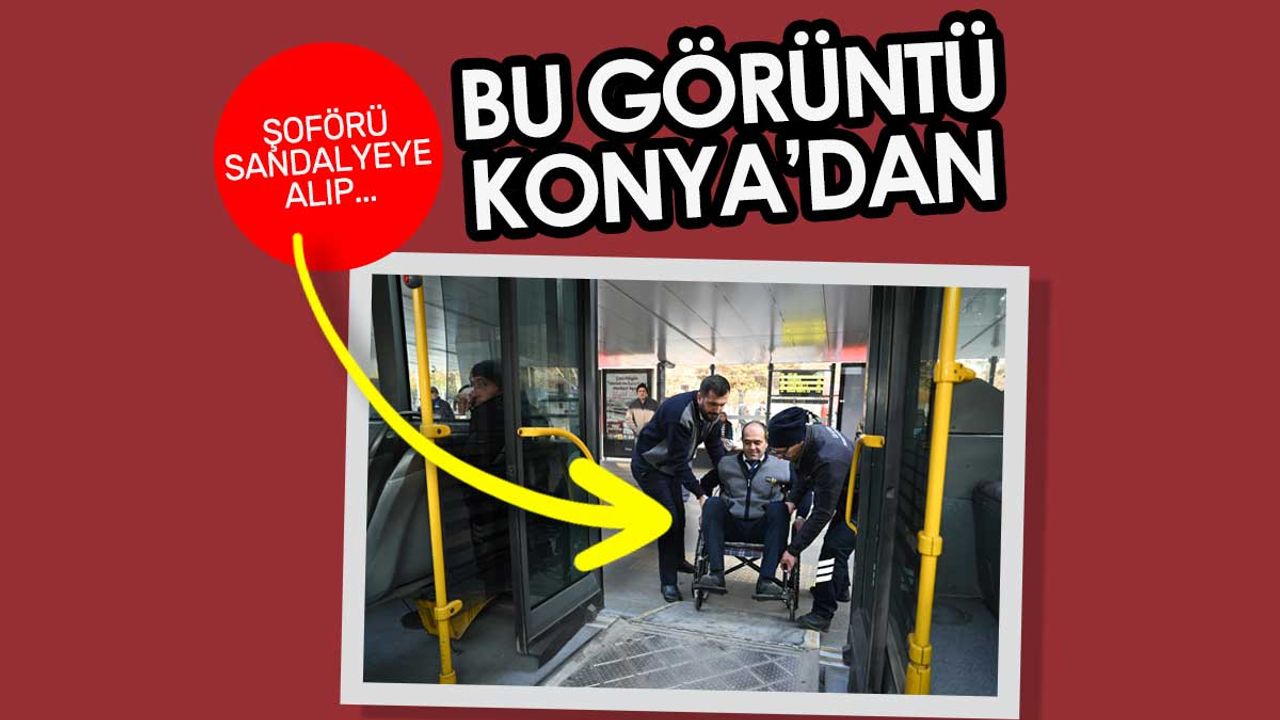 Konya'da otobüs şoförlerinin şaşırtan görüntüsü