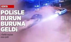 Konya’da alkollü sürücü drift atarken polisle burun buruna geldi