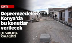 Karatay'da depremzedeler için yapılan prefabrik konutlar görüntülendi