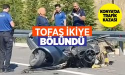 Yer Konya: Volvo çarptı TOFAŞ ikiye bölündü