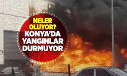 Konya'da Sünger Fabrikası Önünde Yangın: Kamyon Kullanılamaz Hale Geldi, Fabrikada Maddi Hasar!