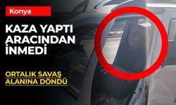 Kazaya karışan araç içinde böyle bekledi