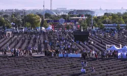 Konya'nın uzaydan görülen mor bahçesinde şenlik