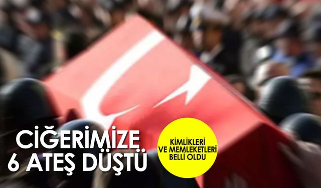 6 şehrimize ateş düştü: Şehitlerimizin memleketleri açıklandı