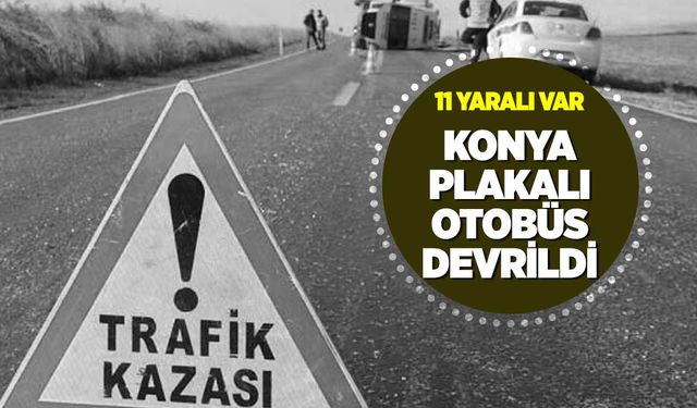 Konya plakalı yolcu otobüsü devrildi: 11 yaralı var