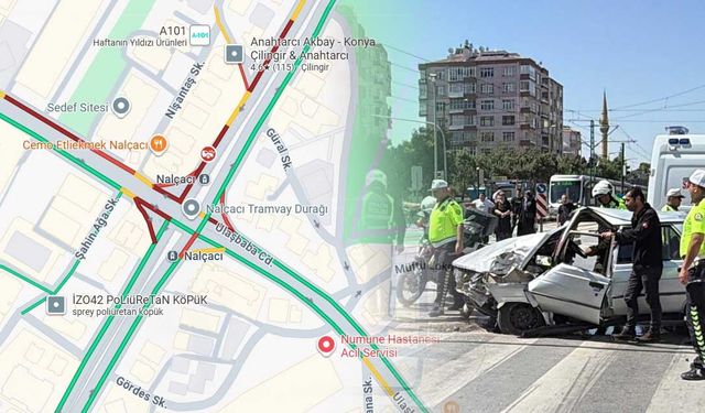 Konya'da Korkunç Kaza: Otomobil Direğe Çarptı, 3 Yaralı!