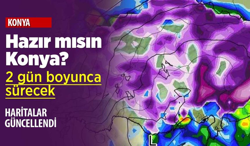 Konya yeni kar yağışını bekliyor! Haritalı tahminler ve gün gün kar yağışı