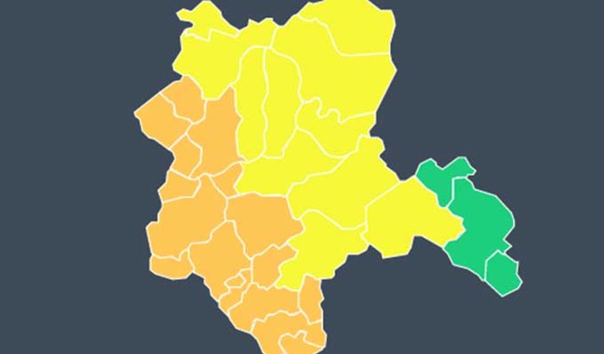 Konya'da 3 ilçe hariç tüm ilçeler sarı ya da turuncu uyarıyla uyarıldı.