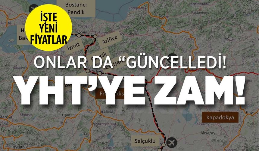 YHT Bilet Fiyatlarına Yeni Zam Geldi: İşte Güncel Fiyat Listesi