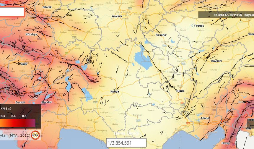 Birinci Derece Riskli Bölgeler: MTA Diri Fay Haritası'na göre, İzmir, Balıkesir, Manisa, Muğla, Aydın, Denizli, Isparta, Uşak, Bursa, Bilecik, Yalova, Sakarya, Düzce, Kocaeli, Kırşehir, Bolu, Karabük, Hatay, Bartın, Çankırı, Tokat, Amasya, Çanakkale, Erzincan, Tunceli, Bingöl, Muş, Hakkari, Osmaniye ve Siirt birinci derece riskli bölgeler arasında yer alıyor.