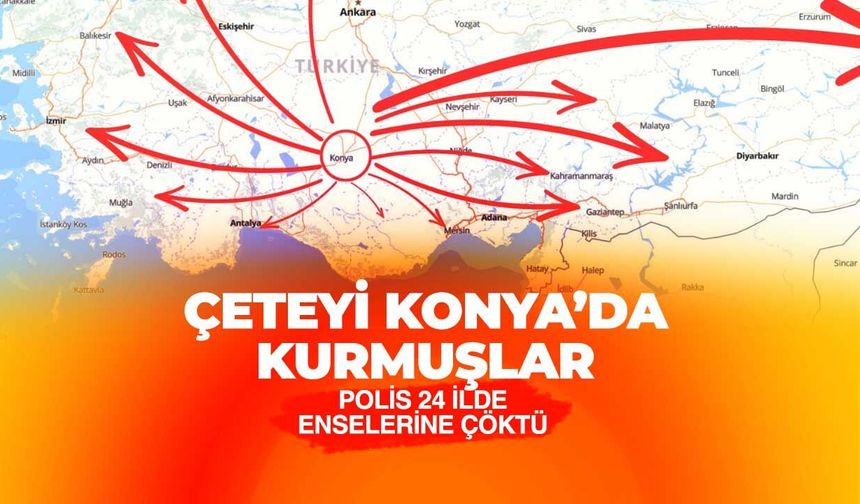 Konya merkezli dev dolandırıcılık operasyonu: 24 ilde 65 şüpheli