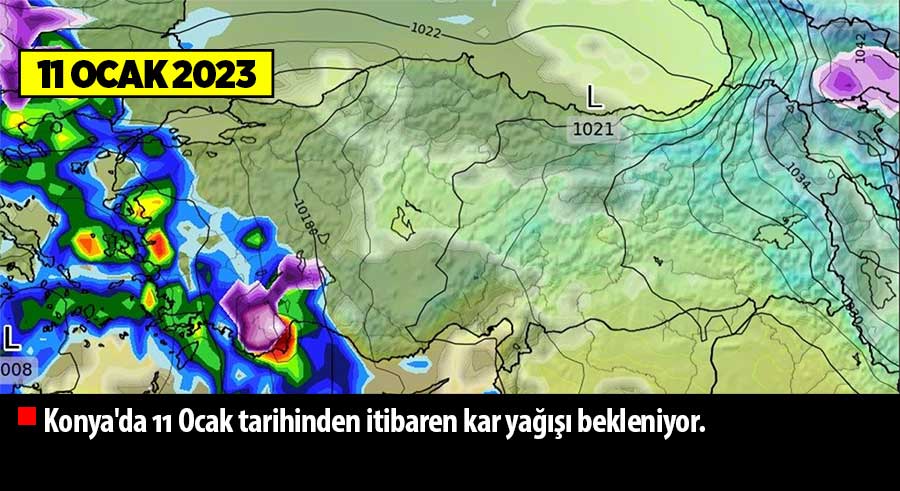 Konya'da 11 Ocak tarihinden itibaren kar yağışı bekleniyor.
