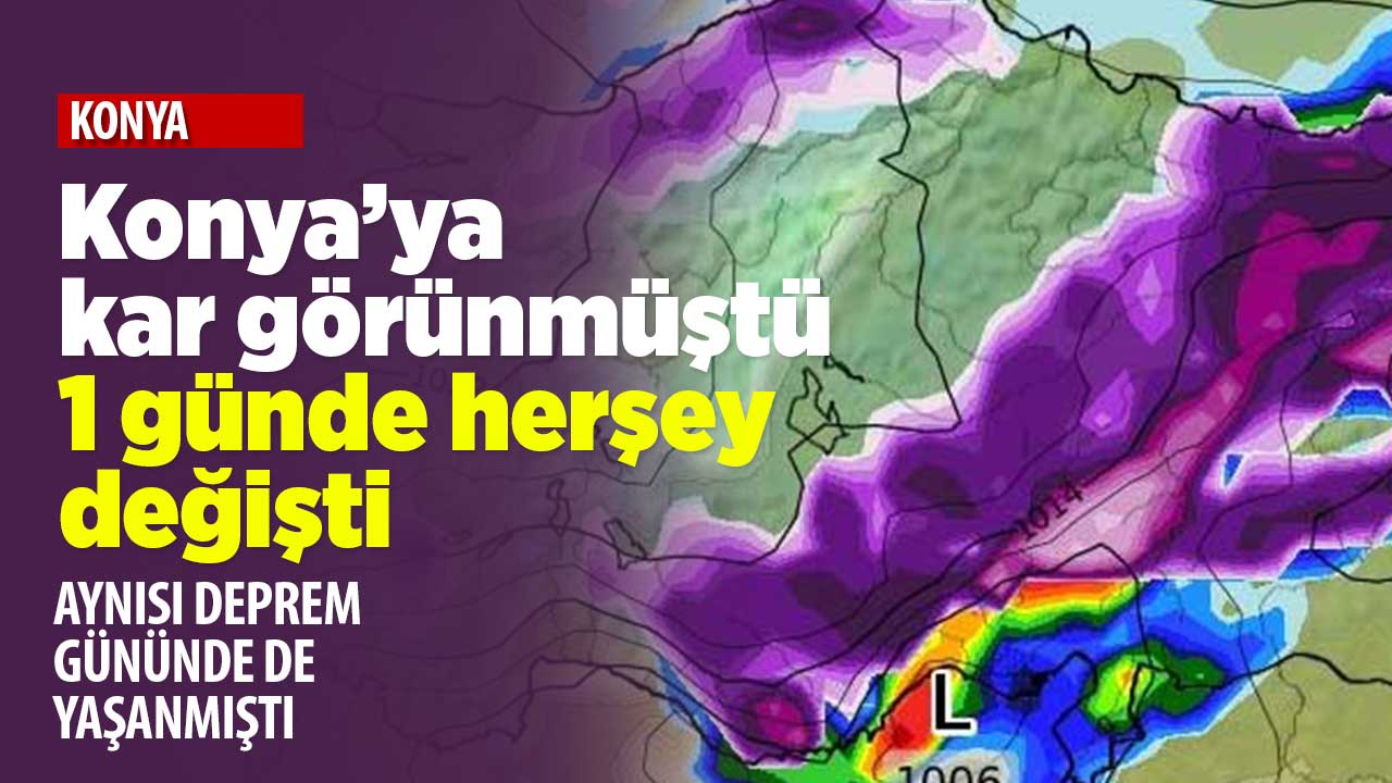 Deprem günü gibi oldu! Konya'ya doğru gelen kar yönünü değiştirdi