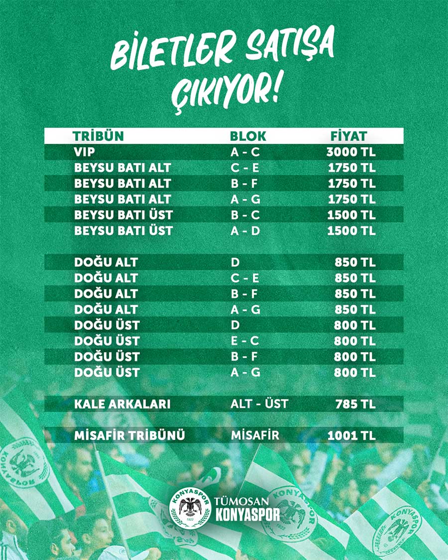 Konyaspor Galatasaray Maci Bilet Fiyatlari
