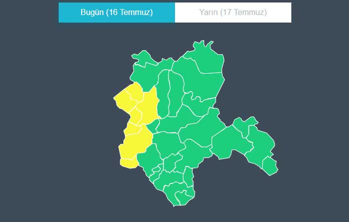 Konya 7 Ilçeye Uyarı