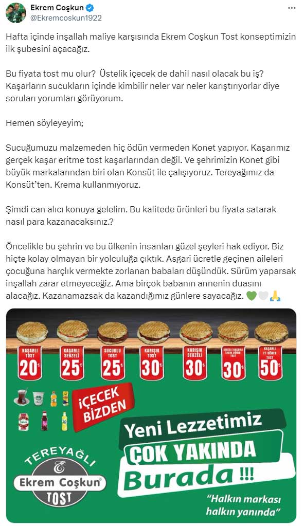 Ekrem Coşkun 20 Liraya Tost