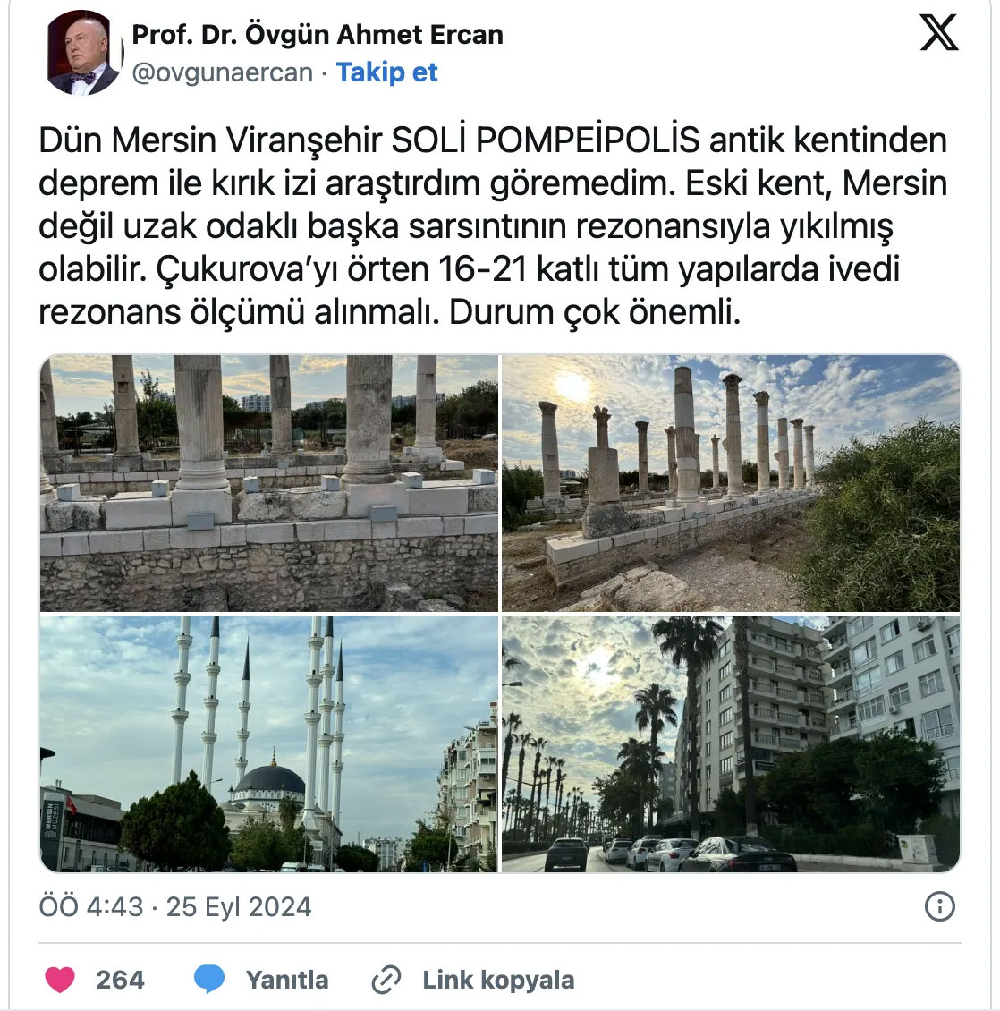 Ahmet Ercanlar Meersin Uyarisi