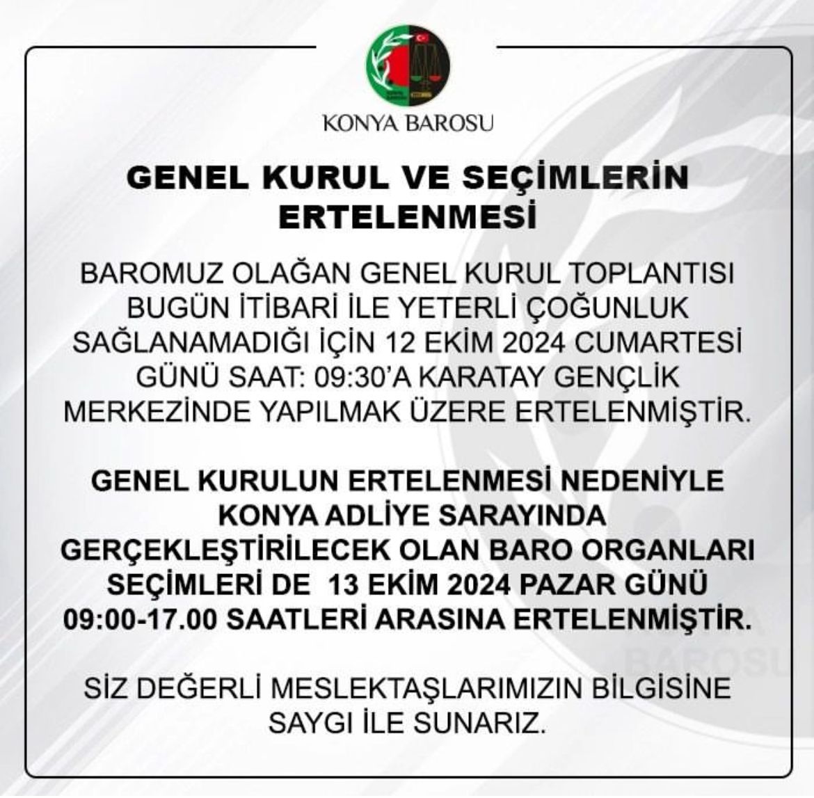 Konya Baro Secimleri