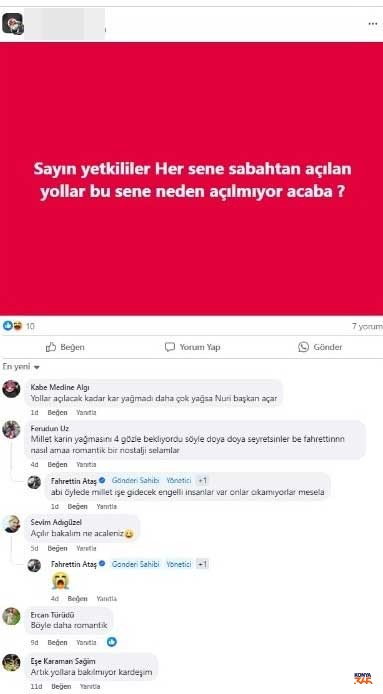 Aksehir Yollar Acilmadi