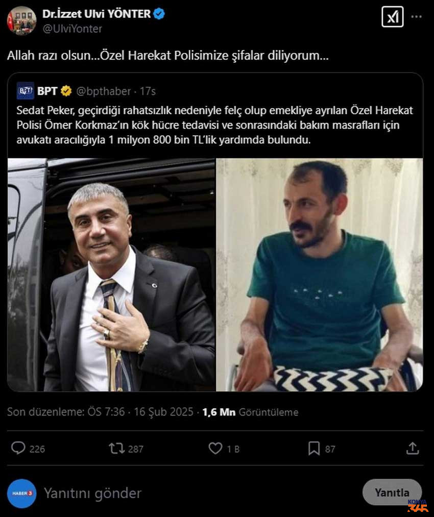 Sedat Peker Tesekkur