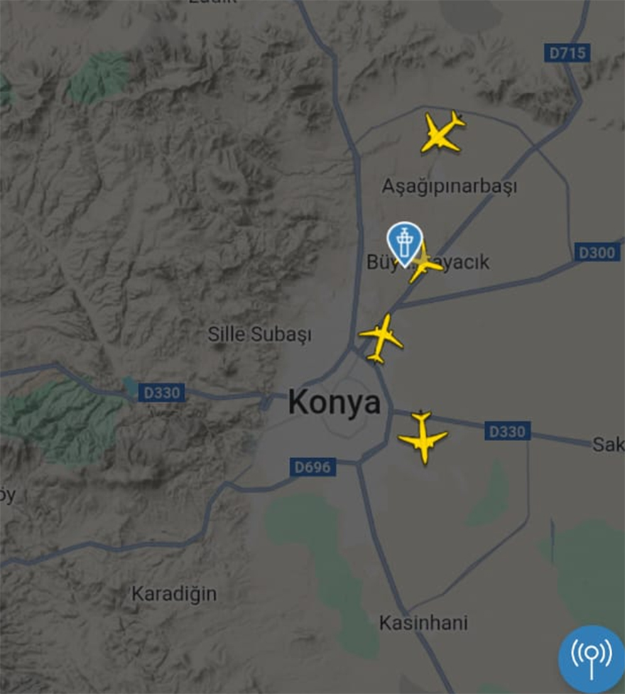 Konya Hava Sahasi Hareketli