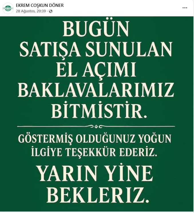 Ekrem Coskun Baklavalari