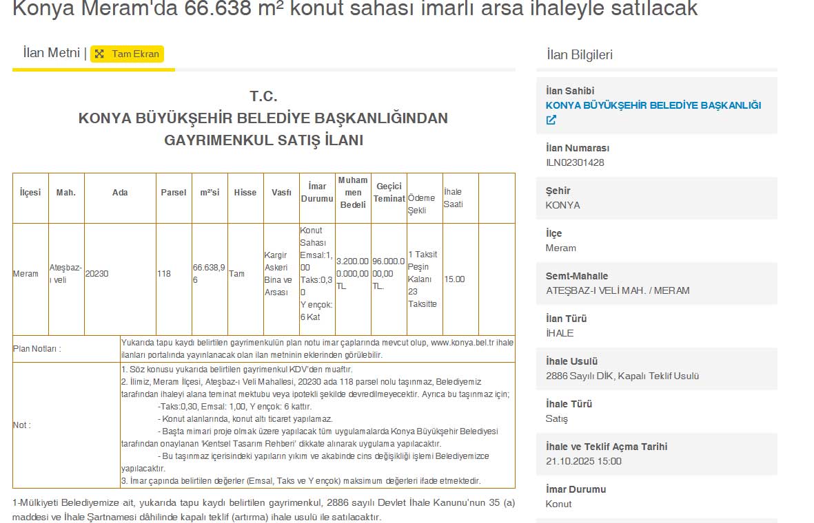 Konya Meram Tank Taburu Satiliyor