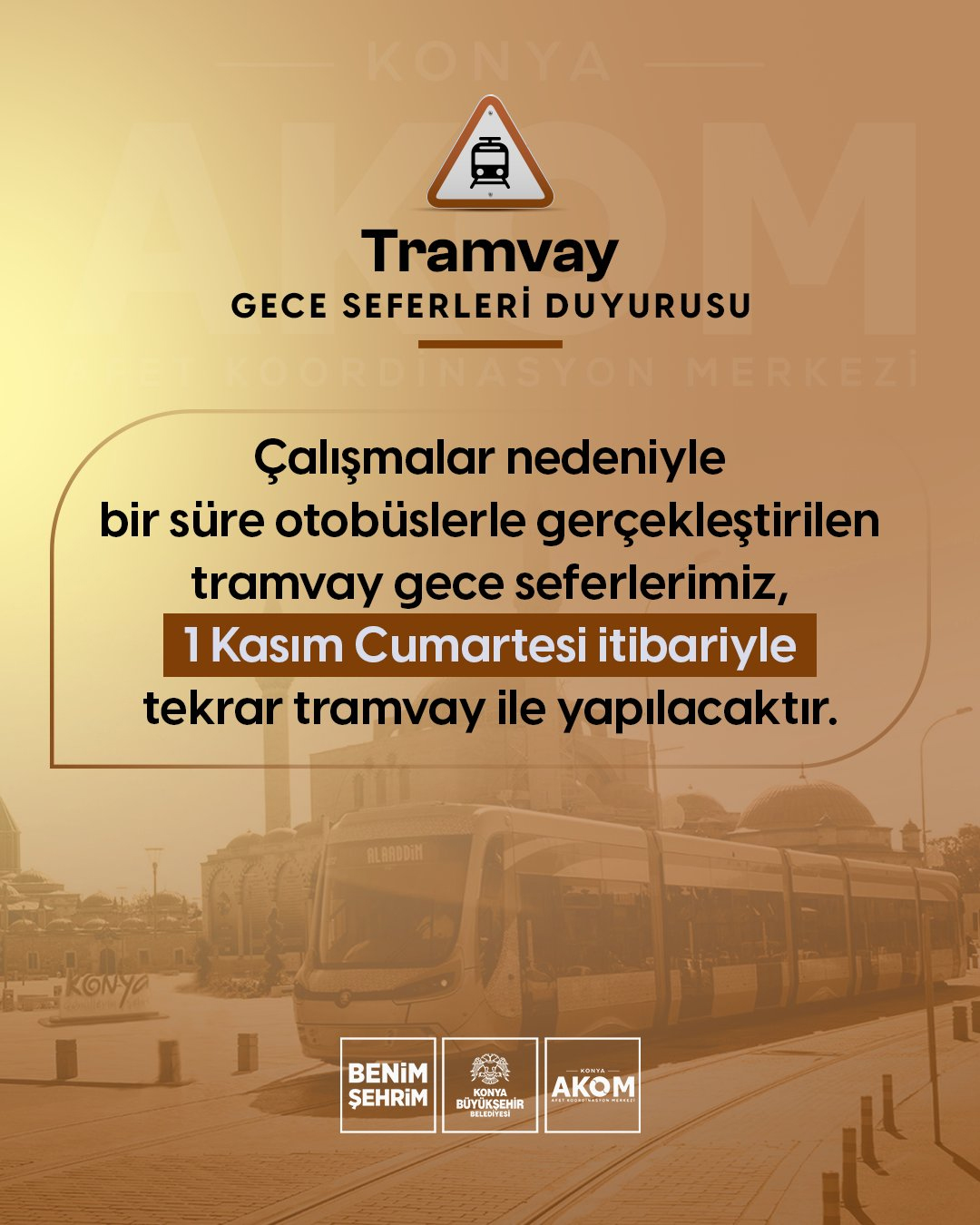 Konya Tramvay Sefer Saatleri 2