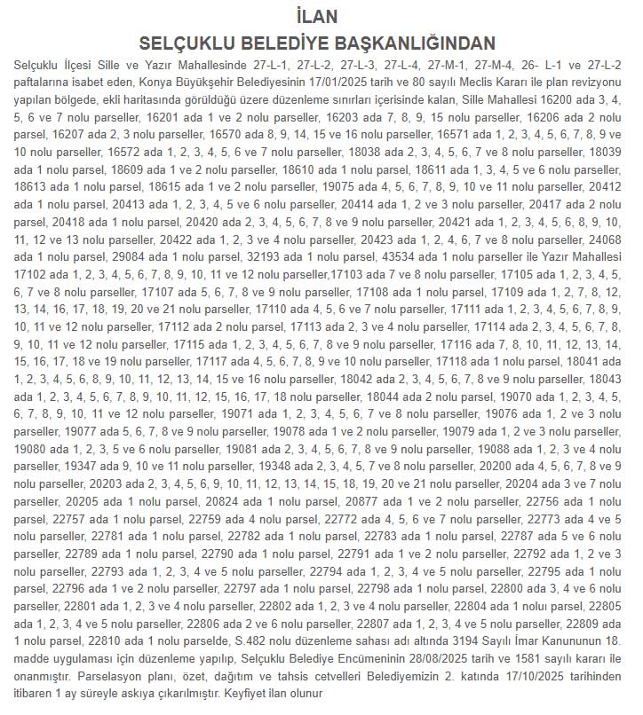 Selcuklu Belediyesi Degisikligi 001