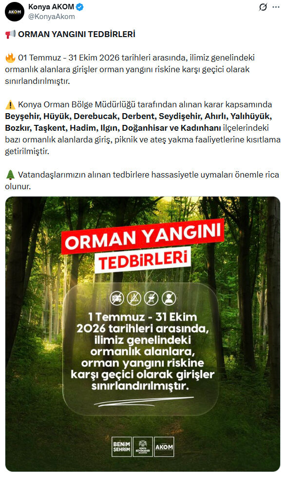 Konya Orman Yasagi