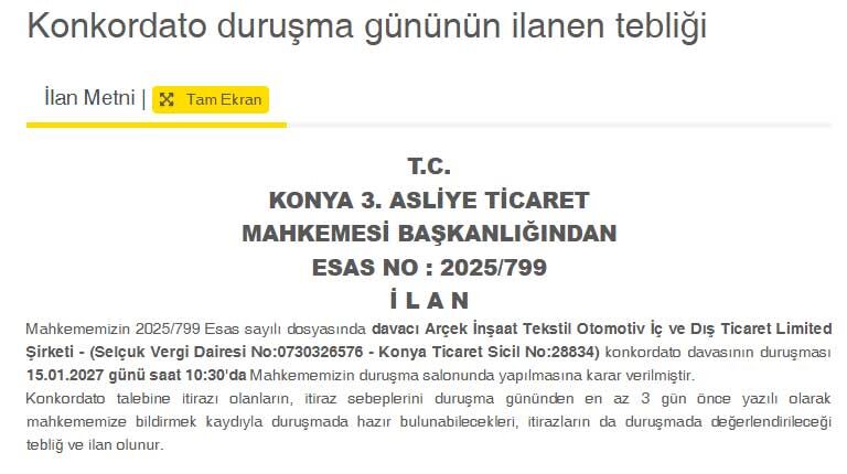 Konkordato Arçek